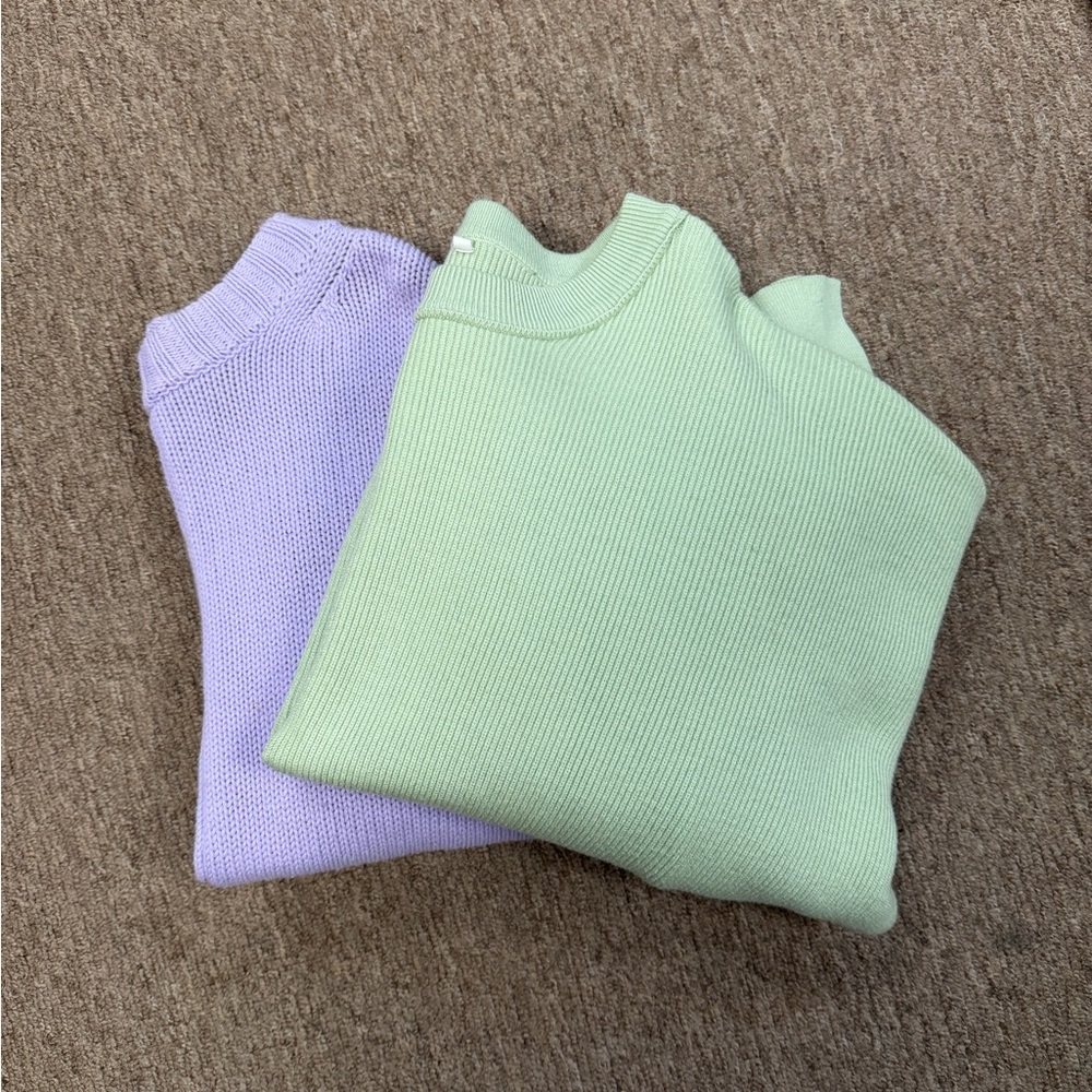 a new day Mint and Lavender Crew Neck Sweaters